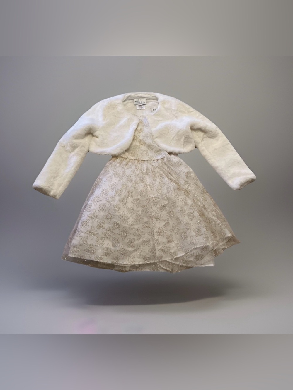 NWT Rare Editions Girls Ivory & Gold 2-Piece Outfit Set Size 6/6x Every Occasion